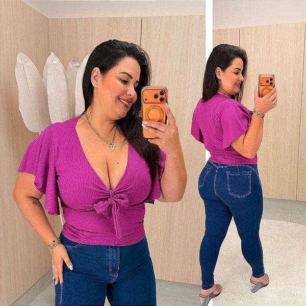 Blusa Leide Fúcsia Plus Size
