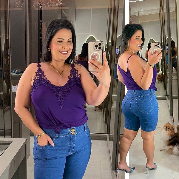 Alcinha Gripper Roxo Plus Size