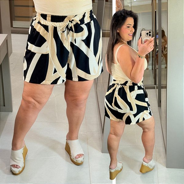 Short Vip Amanda Preto Plus Size