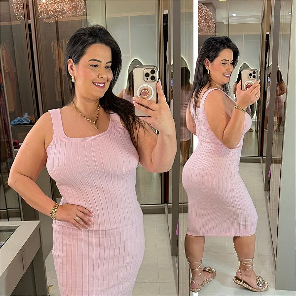 Vestido Modal Alina Rosa BB Plus Size