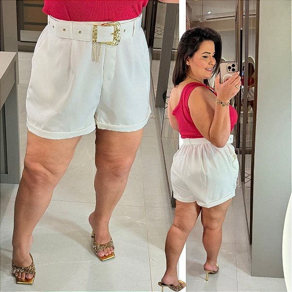 Short Alfaiataria Ayla Off Plus Size