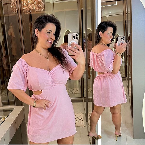 Macaquinho Duna Luana Rosa Plus Size