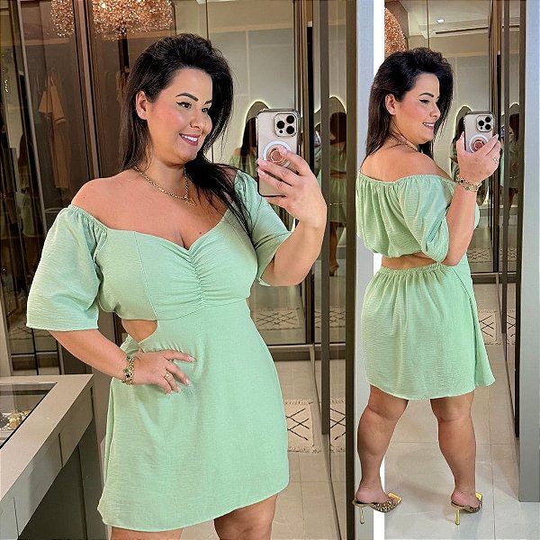 Macaquinho Duna Luana Verde Plus Size