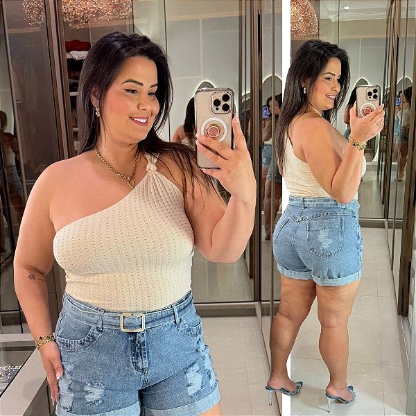 Blusa Nó Modal Bege Plus Size