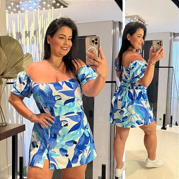 Conjunto Vip Duna Estampado Azul Plus Size