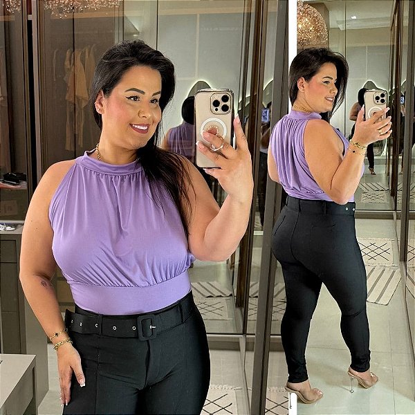 Body Suplex Gola Lilás Plus Size