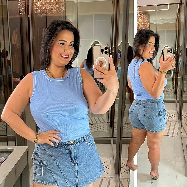 Regata Ribana Tatiana Azul BB Plus Size