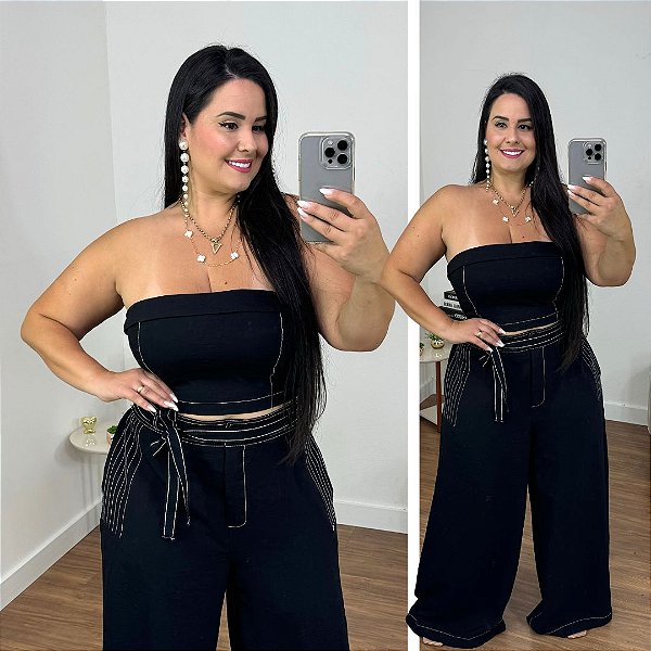 Conjunto Ivi Preto Plus Size