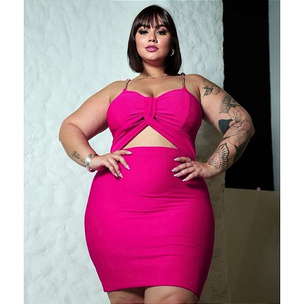 Vestido Ana Corrente Pink Plus Size6