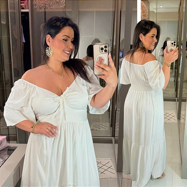 Vestido Larissa Branco Plus Size