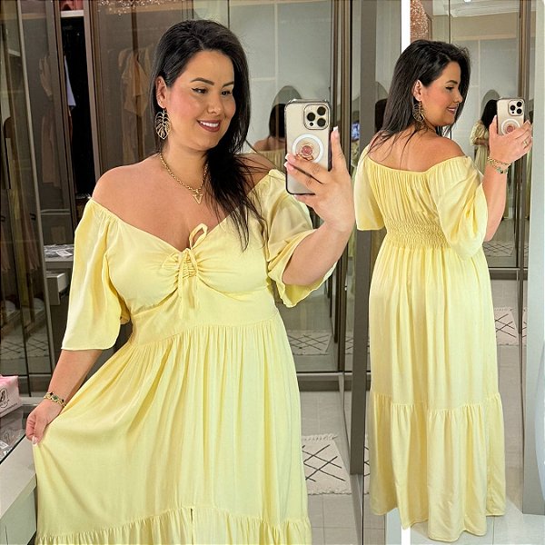 Vestido Larissa Amarelo Plus Size