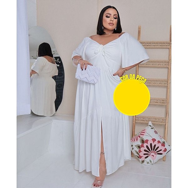 Vestido Larissa Duna Amarelo Plus Size