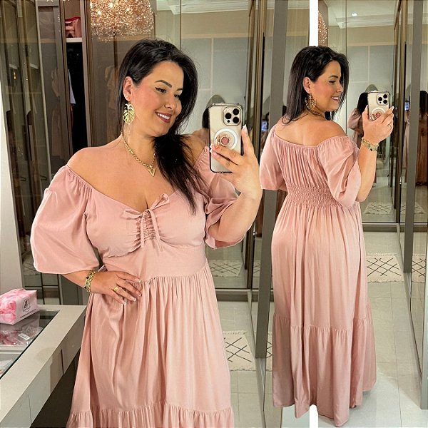Vestido Larissa Rosa BB Plus Size
