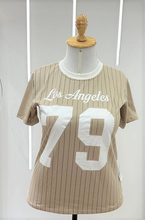 T shirt Los Angeles Bege Plus Size