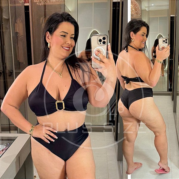 Biquíni Argola Preto Plus Size