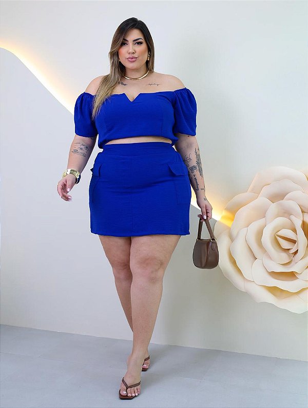 Conjunto Cargo Duna Azul Royal Plus Size
