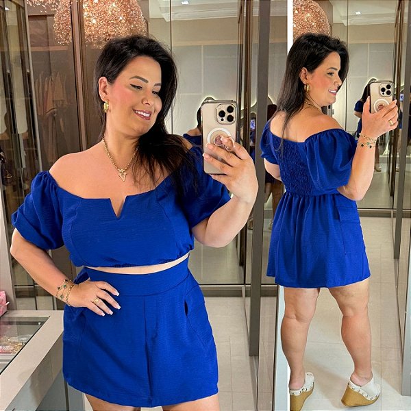Conjunto Cargo Duna Azul Royal Plus Size