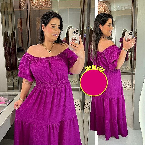 Vestido Ciganinha Mali Pink Plus Size