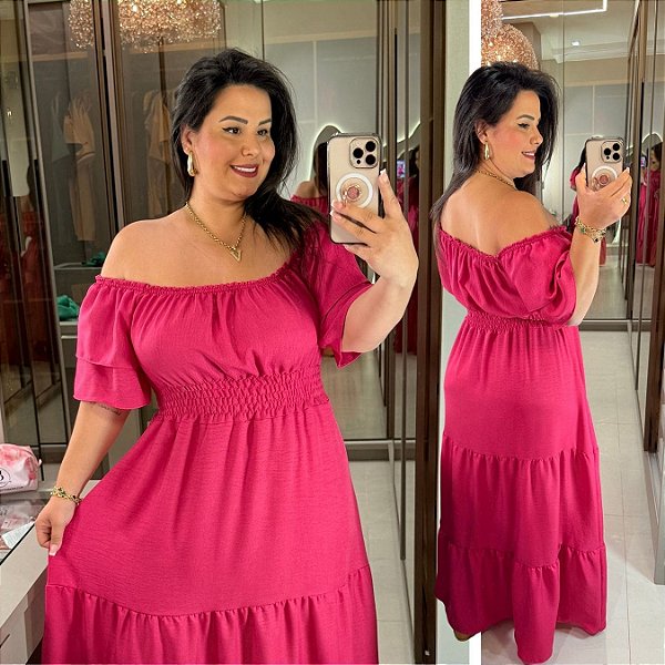 Vestido Ciganinha Mali Pink Plus Size