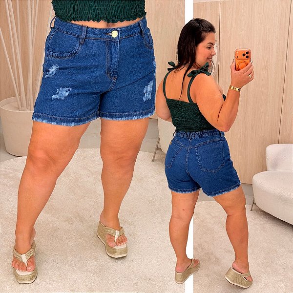 Short Jeans Awa Cintia Destroyed Plus Size