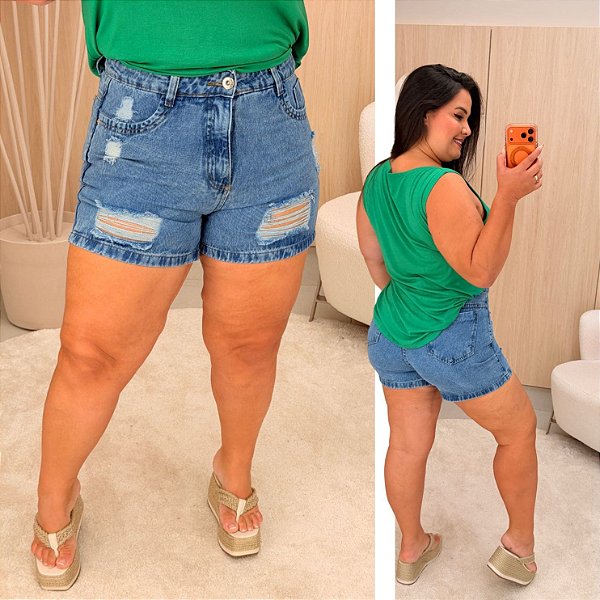 Short Jeans Awa Yasmin Destroyed Plus Size