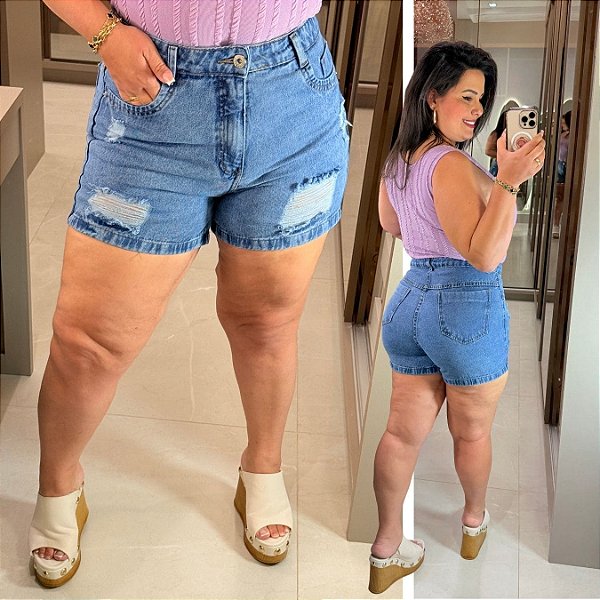 Short Jeans Yasmin Destroyed Plus Size
