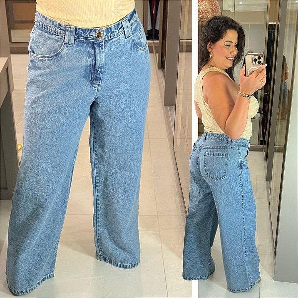 Calça jeans FF Sarah Wide Leg Plus Size