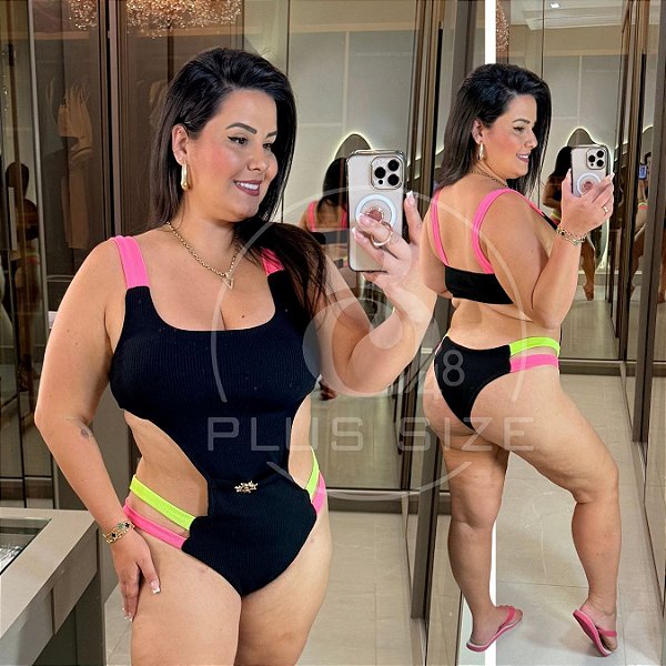 Maiô Lucy Neon Plus Size