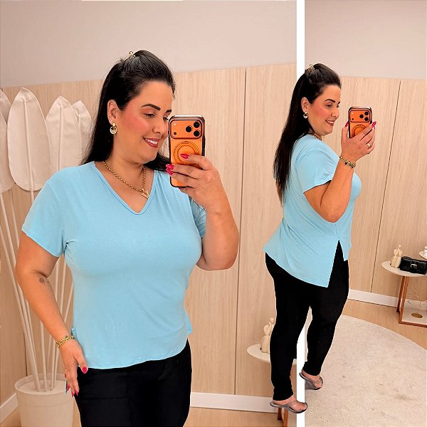 Vest Legging Básica Azul Claro Plus Size
