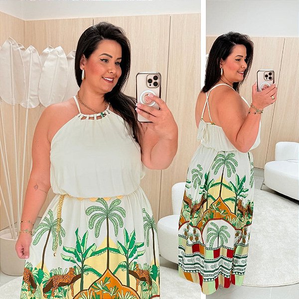 Vestido Santorini Longo Verão Plus Size