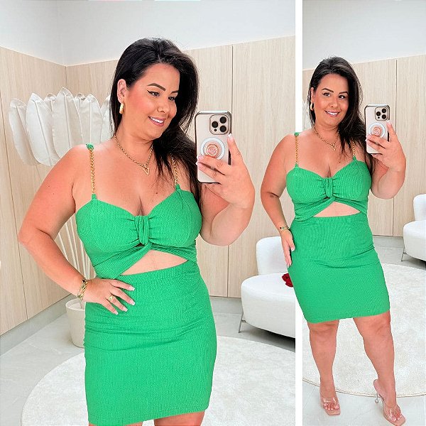Vestido Ana Corrente Verde Plus Size