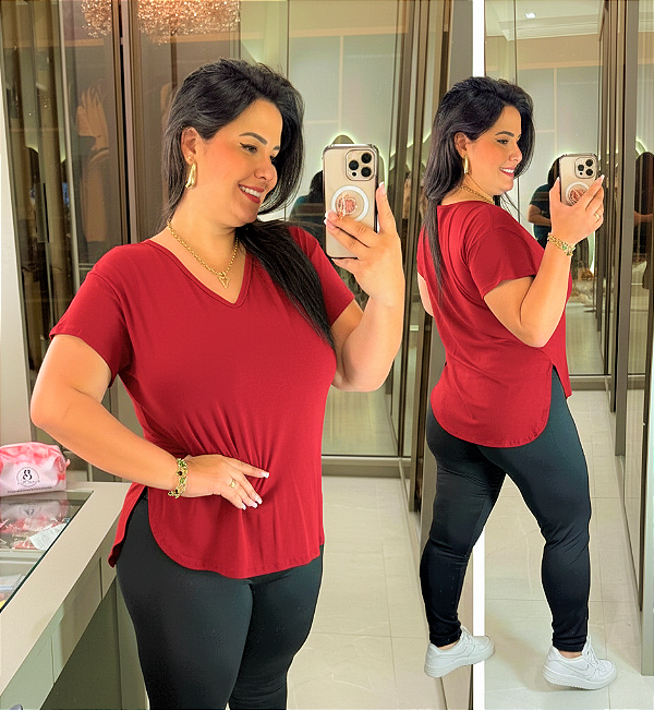 Vest Legging Básica Vermelha Plus Size