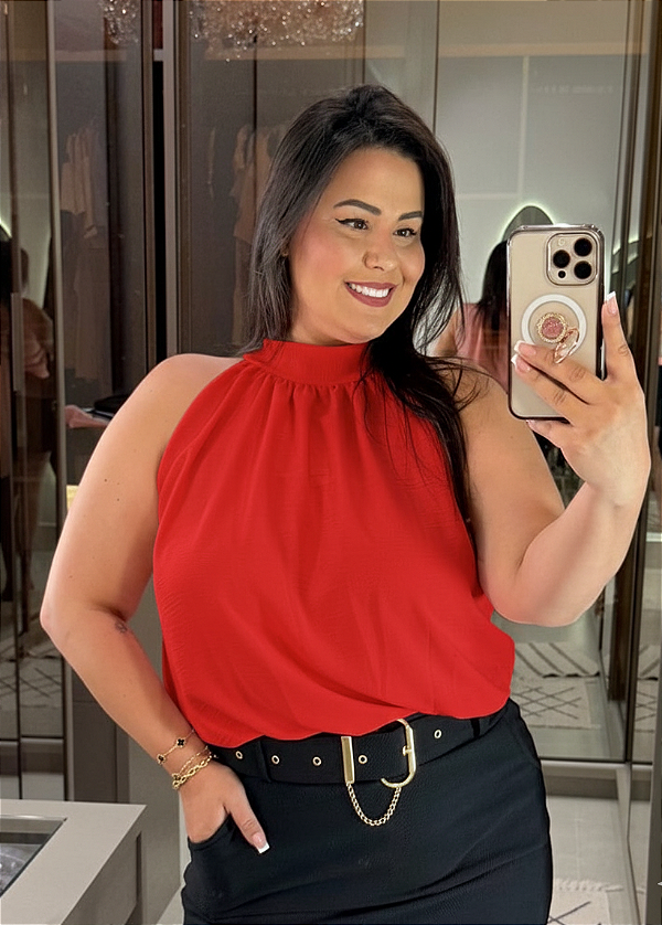 Blusa Gola Luísa Vermelha Plus Size