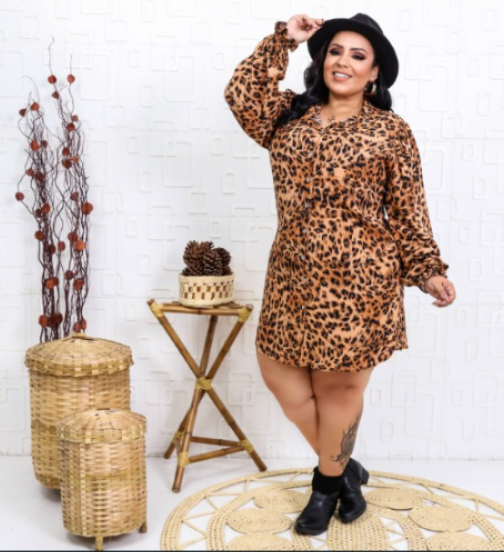 Camisão Duna Laís Animal Print Plus Size