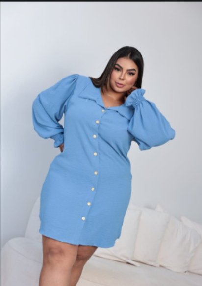Camisão Duna Laís Azul Plus Size