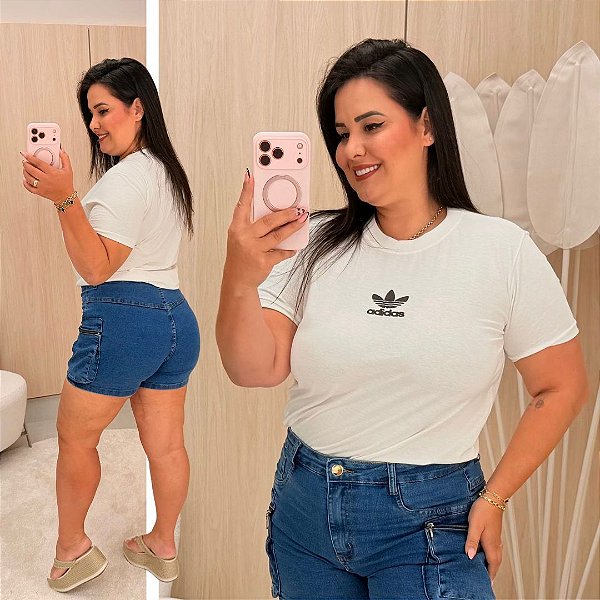 T shirt AD Branca Plus Size