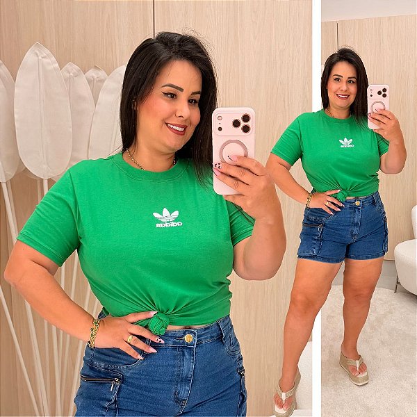 T shirt AD Bordada Verde Plus Size