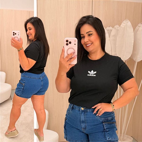 T shirt AD Preta Plus Size