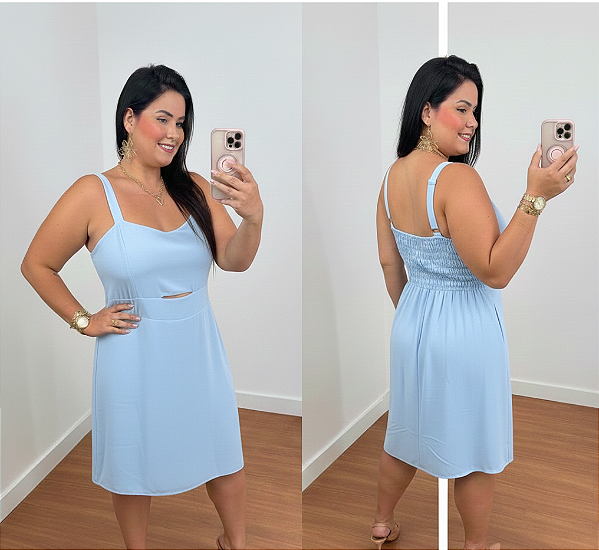 Vestido Hadassa Azul BB Plus Size