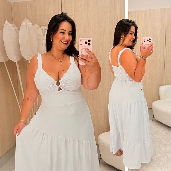 Vestido Analu MG Branco Plus Size