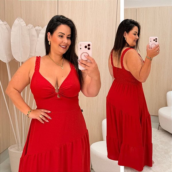 Vestido Analu MG Vermelho Plus Size