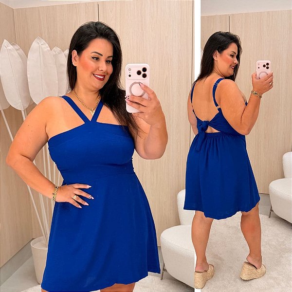 Vestido Vip Daniela Azul Royal Plus Size