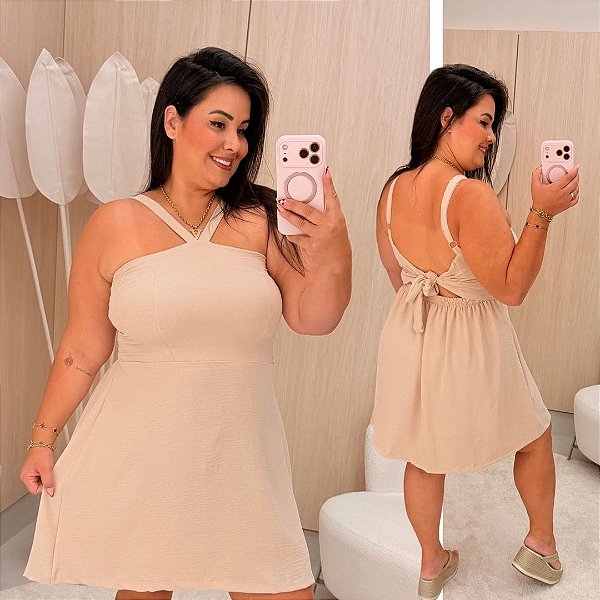 Vestido Vip Daniela Bege Plus Size