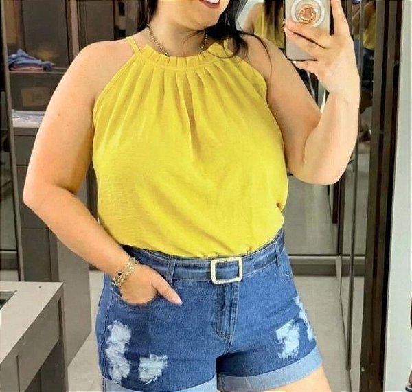 Blusa Gola Duna Amarelo Plus Size