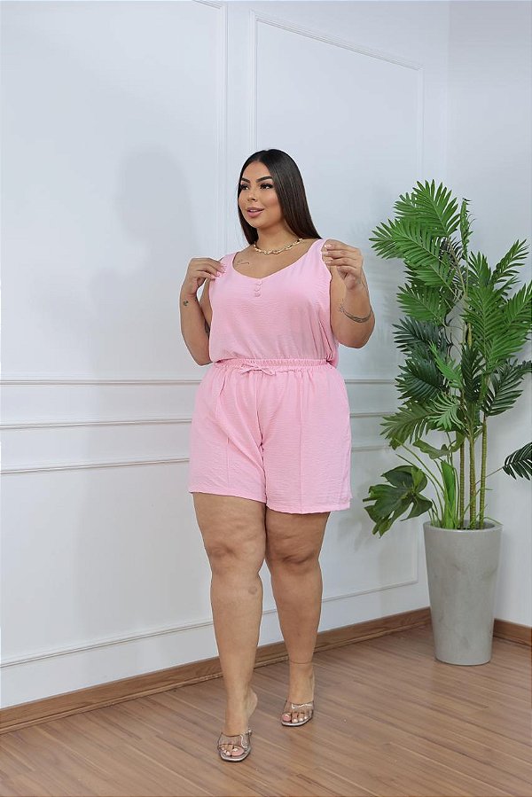 Conjunto Alça Gabriela Rosa Plus Size