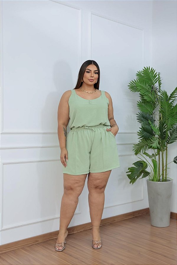 Conjunto Alça Gabriela Verde Plus Size