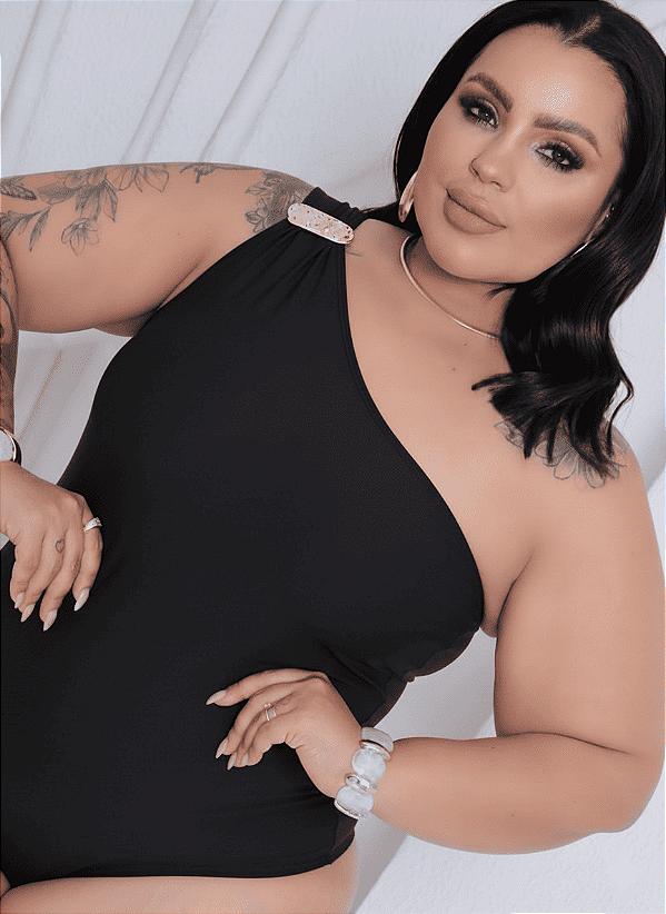Body Nula Fivela Rubi Preto Plus Size