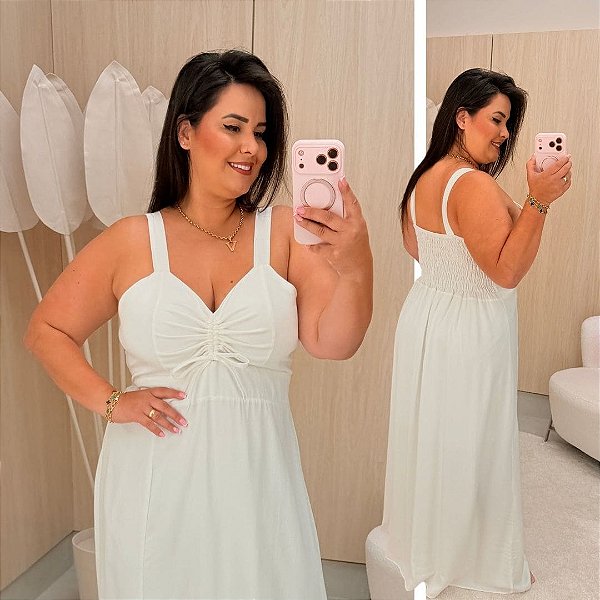 Vestido Longo Melody Branco Plus Size