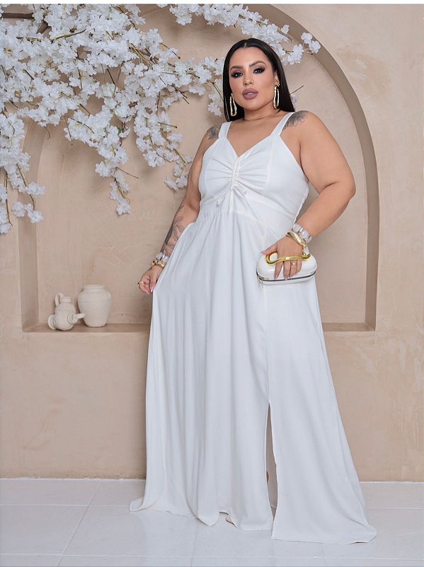 Vestido Longo Melody Branco Plus Size