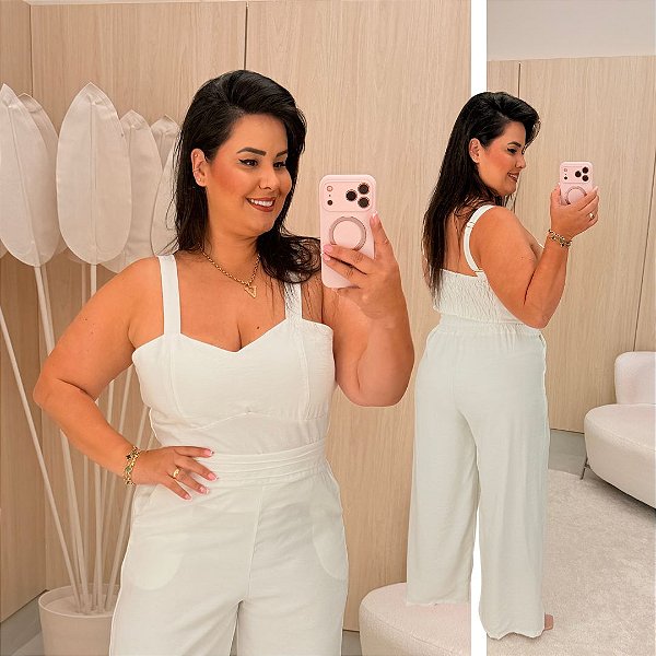 Conjunto Alça Melany Branco Plus Size